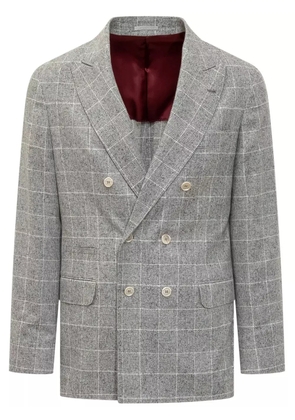 Brunello Cucinelli checked blazer - Grey