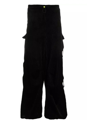 BARROW ribbed wide-leg trousers - Black