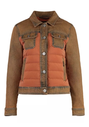 Moorer Petunia padded-panel denim jacket - Orange