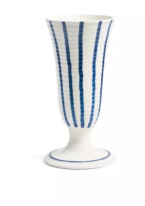 &k Amsterdam striped pedestal vase (13cm x 25.5cm) - White