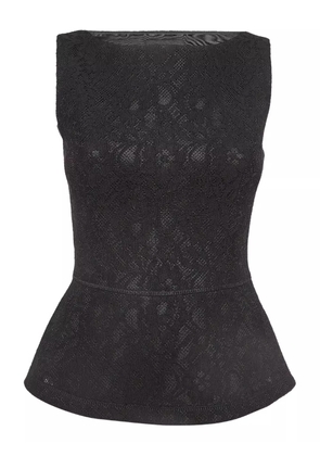 Moschino Pre-Owned floral lace top - Black