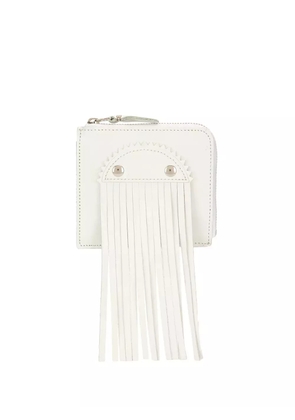Comme Des Garçons Wallet fringe-detail leather wallet - White