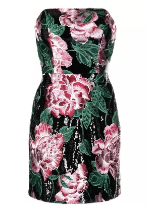 Marchesa Notte sequin-embellished strapless minidress - Black