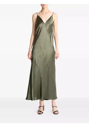 Vince panelled bias slip midi dress - Green