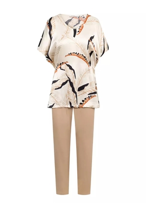 Louis Feraud v-neck printed pyjamas (set of two) - Neutrals