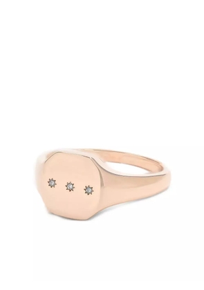 BONDEYE JEWELRY 14K rose gold Melody signet diamond ring - Pink
