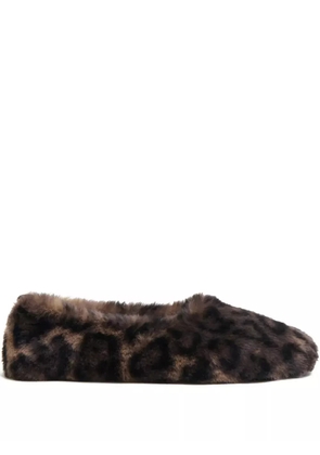 Apparis Magda leopard-pattern flat slippers - Brown