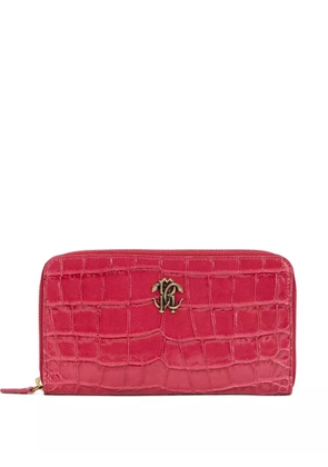 Roberto Cavalli crocodile-effect logo wallet - Pink