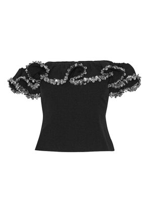 ROTATE BIRGER CHRISTENSEN crepe ruffle top - Black