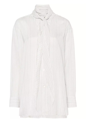 Dorothee Schumacher scarf-detail striped blouse - White