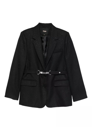 Maje pinstripe belted blazer - Black