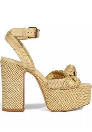 Schutz woven platform heeled sandals - Neutrals