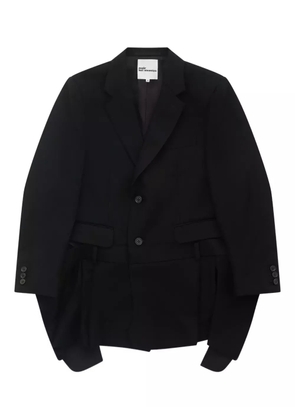 Noir Kei Ninomiya buttoned panelled blazer - Black