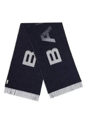 Bally gradient-effect fringed-hem scarf - Blue