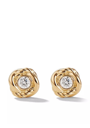David Yurman 18kt yellow gold Crossover Infinity diamond stud earrings