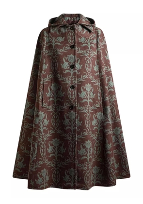 ETRO hooded floral-pattern cape - Red