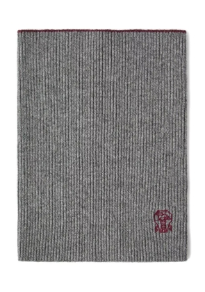 Brunello Cucinelli ribbed embroidered neck warmer - Grey