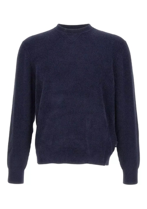 BOSS ribbed crew-neck sweater - Blue
