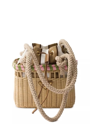 Prada mini Wicker shoulder bag - Neutrals