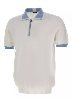 Kiton half-zip ribbed polo shirt - White
