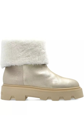 Moncler 40mm Aurea shearling-trim boots - Gold