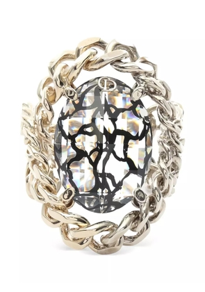 Christian Dior Pre-Owned 2010s CD crystal chain bangle - Silver