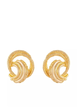 Susan Caplan Vintage 1980s knot-detail clip-on earrings - Gold