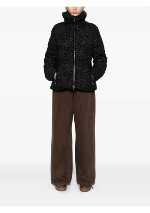 Moncler zip-fastening tweed jacket - Black