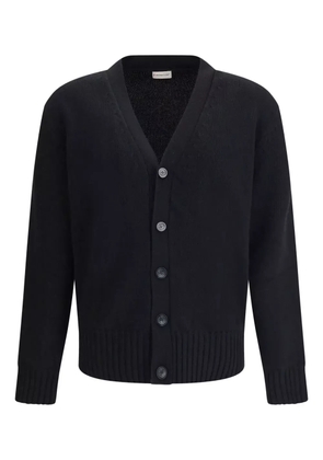 Moncler button-fastening logo-patch cardigan - Black