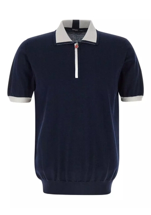 Kiton zip-up polo shirt - Blue