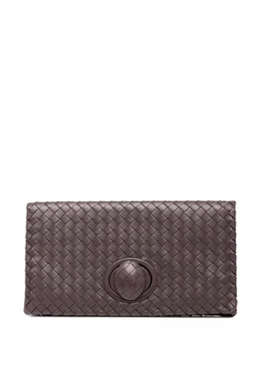 Bottega Veneta Pre-Owned 2012-2025 Nappa Intrecciato Turn Lock clutch bag - Brown