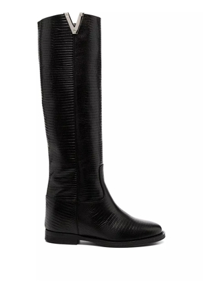 Via Roma 15 flat knee length boots - Black