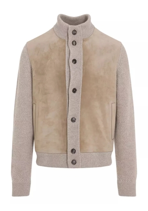 Zegna panelled cardigan - Neutrals