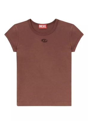 Diesel T-Angie logo-embroidery T-shirt - Brown