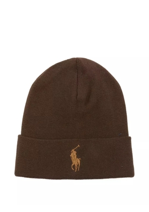 Polo Ralph Lauren Polo Pony-embroidered beanie hat - Brown