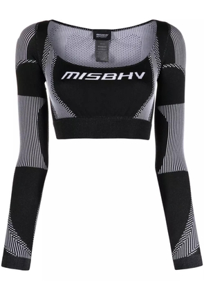 MISBHV logo-jacquard crop top - Black
