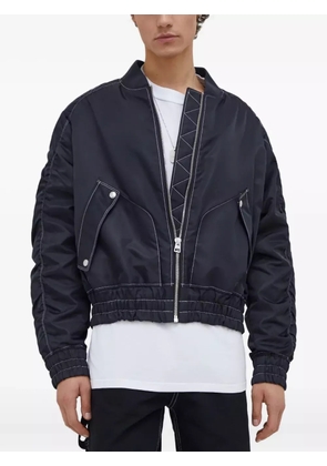 HUGO contrast-stitching bomber jacket - Blue