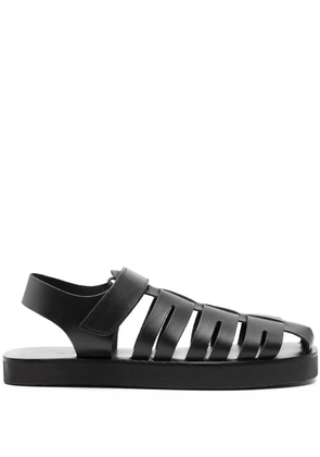 Ancient Greek Sandals Tilemachos flat leather sandals - Black