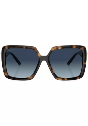 Tiffany & Co Eyewear oversize-frame logo-plaque sunglasses - Green