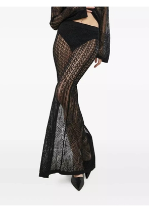 HERSKIND open-work slit maxi skirt - Black