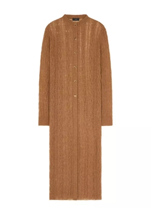 Alanui cable-knit long cardigan - Brown