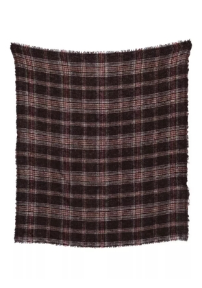 Faliero Sarti checked frayed-edge scarf - Brown