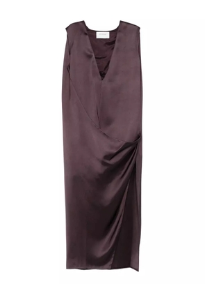Sportmax V-neck draped maxi dress - Brown