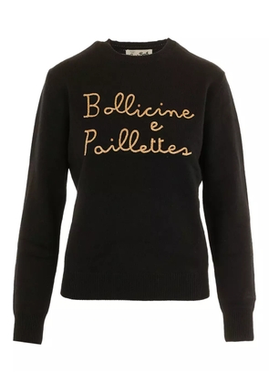 MC2 Saint Barth New Queen Bollicine E Pailettes embroidered sweater - Black
