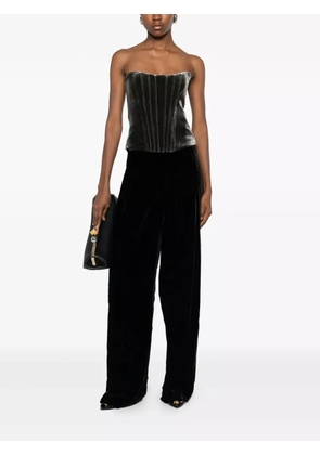 Raquel Diniz wide-leg velvet trousers - Black