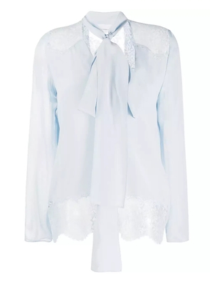 Faith Connexion pussy-bow silk blouse - Blue