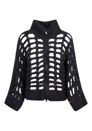 Peserico openwork zip sweater - Black