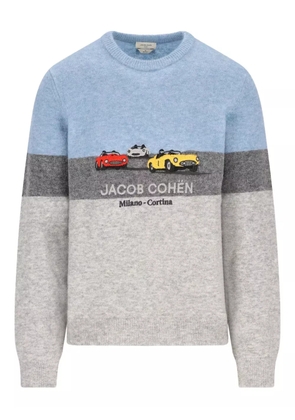 Jacob Cohën colour-block embroidered sweater - Blue
