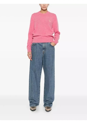 Maison Kitsuné fox-motif wool sweater - Pink