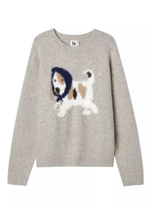 b+ab dog-graphic sweater - Neutrals